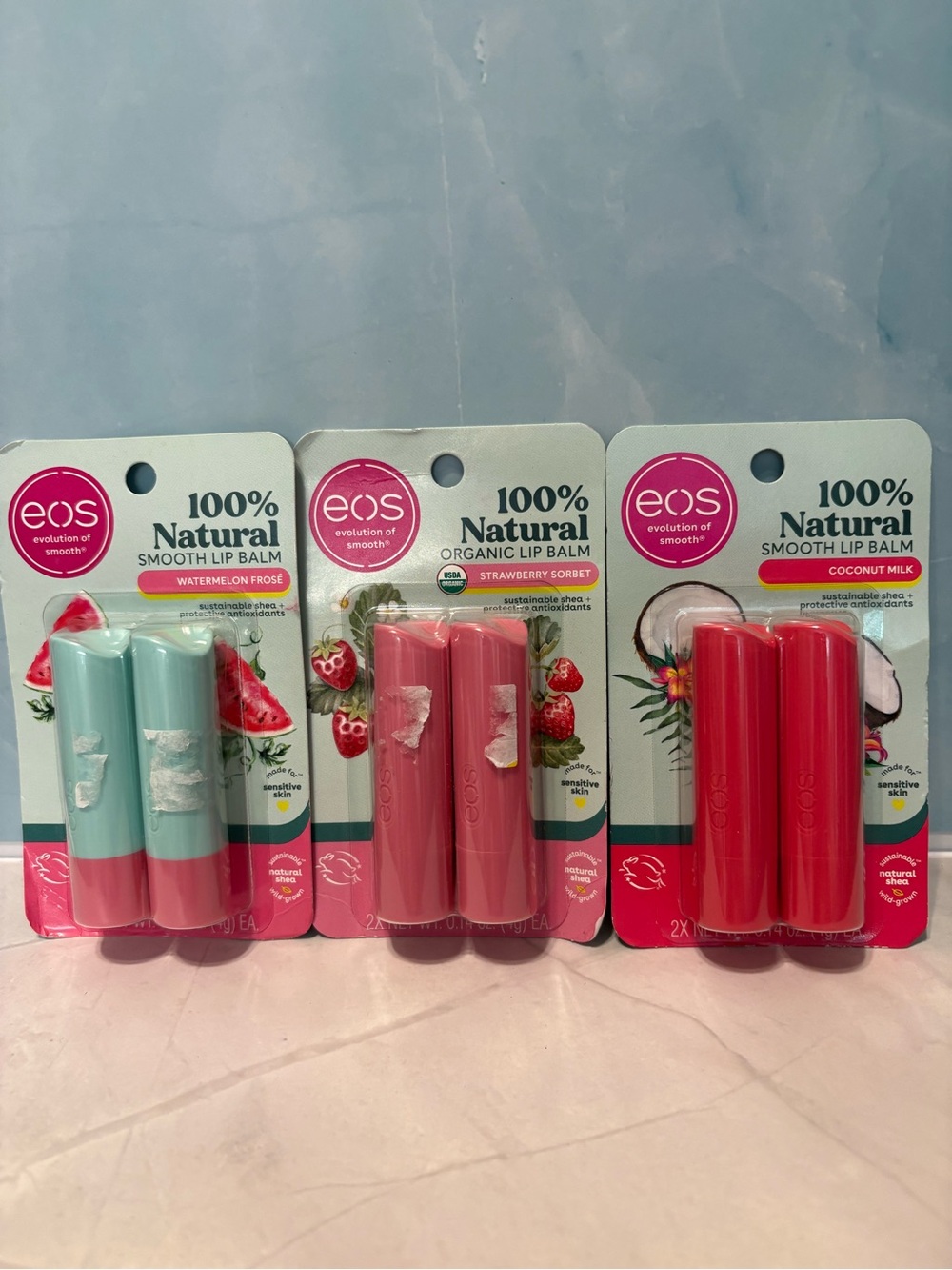 eos 100% Natural Smooth Lip Balm Multipack -3 Packs